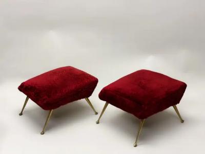 Gigi Radice Pair of Italian Mid Century Modern Futurist Benches Attr to Gigi Radice