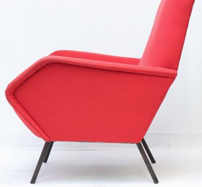 Gigi Radice Pair of Italian Red Armchairs by Gigi Radice 1960 Italy