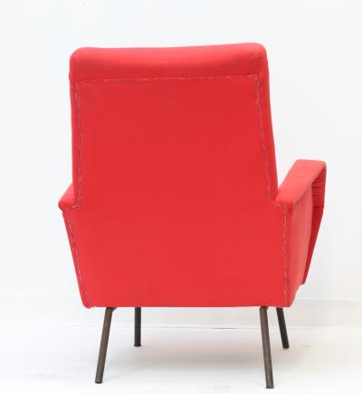 Gigi Radice Pair of Italian Red Armchairs by Gigi Radice 1960 Italy