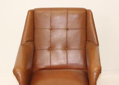 Gigi Radice Single Brown Leatherette Armchair by Gigi Radice 1960 Italy