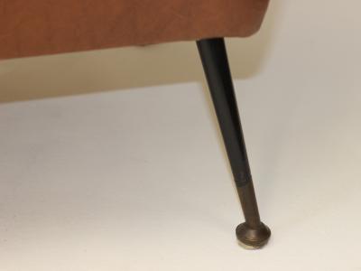 Gigi Radice Single Brown Leatherette Armchair by Gigi Radice 1960 Italy