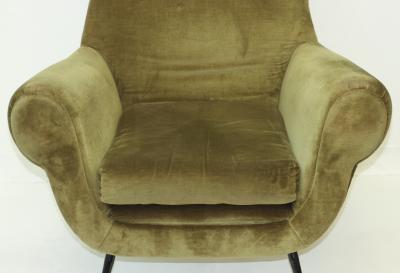 Gigi Radice Single Green Velvet Armchair by Gigi Radice 1960 Italy