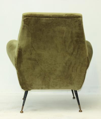 Gigi Radice Single Green Velvet Armchair by Gigi Radice 1960 Italy
