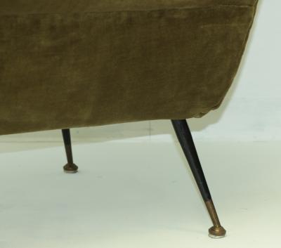 Gigi Radice Single Green Velvet Armchair by Gigi Radice 1960 Italy