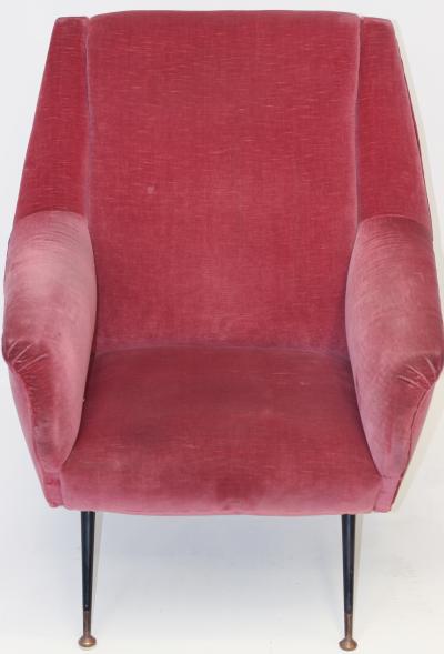 Gigi Radice Single Pink Velvet Armchair by Gigi Radice 1960 Italy