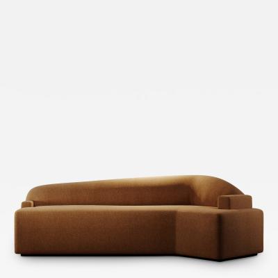 Gil Melott Custom Contemporary Curved Rodante Sofa with Maple Base by Gil Melott Bespoke