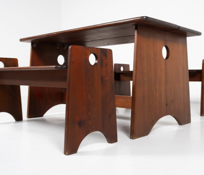 Gilbert Marklund Mid Century Modern Dining Set by Gilbert Marklund for Furusnickarn AB 1960s