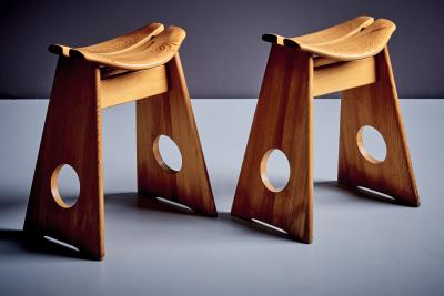 Gilbert Marklund Pair of Stools by Gilbert Marklund for Furusnickarn AB