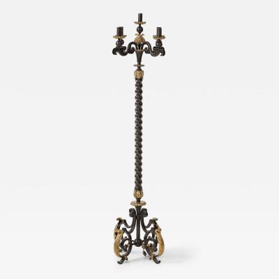 Gilbert Poillerat 1940s Wrought Iron Floor lamp By Gilbert Poillerat