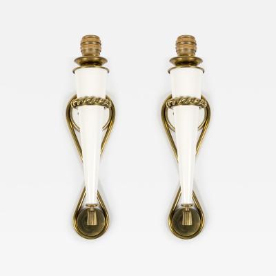 Gilbert Poillerat 1940s metal sconces attributed to Gilbert Poillerat