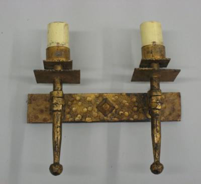 Gilbert Poillerat 4 French Midcentury Modern Neoclassical Gilt Iron Sconces Gilbert Poillerat
