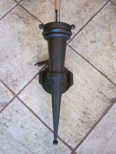 Gilbert Poillerat 4 Pairs of Wrought Iron Torch Sconces in French 1940s Gilbert Poillerat Style
