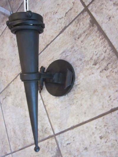 Gilbert Poillerat 4 Pairs of Wrought Iron Torch Sconces in French 1940s Gilbert Poillerat Style