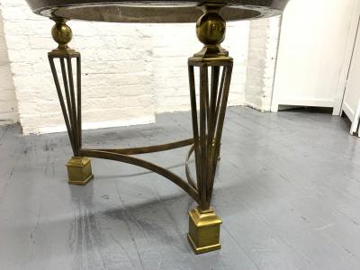 Gilbert Poillerat Brass and Tesselated Stone Side Table in the Manner of Gilbert Poillerat