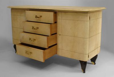 Gilbert Poillerat French 1940 Parchment Sideboard