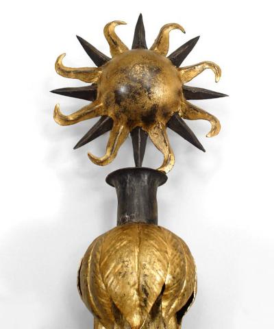 Gilbert Poillerat French 1940s Style Iron and Gold Trimmed Wall Mirror