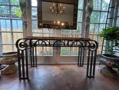 Gilbert Poillerat French Art Deco Wrought Iron Console Table
