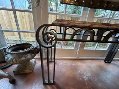 Gilbert Poillerat French Art Deco Wrought Iron Console Table