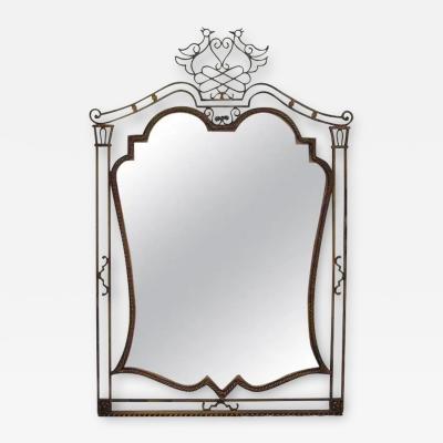 Gilbert Poillerat French Gilded Iron Mirror