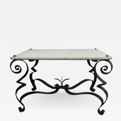 Gilbert Poillerat French Handwrought Iron Cocktail Side Table Style of Gilbert Poillerat 1940