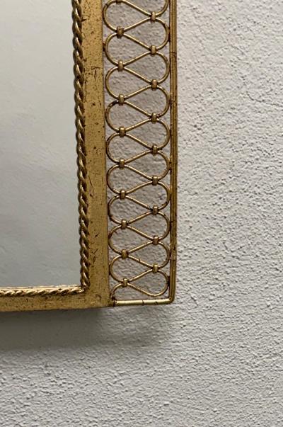 Gilbert Poillerat French Mid Century Hand Gilt Wrought Iron Mirror Gilbert Poillerat 1945