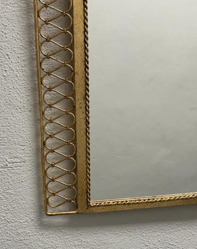 Gilbert Poillerat French Mid Century Hand Gilt Wrought Iron Mirror Gilbert Poillerat 1945