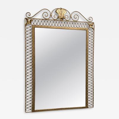 Gilbert Poillerat French Mid Century Hand Gilt Wrought Iron Mirror Gilbert Poillerat 1945