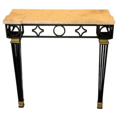 Gilbert Poillerat French Mid Century Modern Neoclassical Wrought Iron Console by Gilbert Poillerat