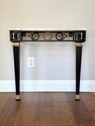 Gilbert Poillerat French Mid Century Modern Neoclassical Wrought Iron Console by Gilbert Poillerat