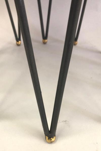 Gilbert Poillerat French Modern Neoclassical Gilt Iron Vanity Stool Bench Gilbert Poillerat