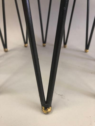 Gilbert Poillerat French Modern Neoclassical Gilt Iron Vanity Stool Bench Gilbert Poillerat