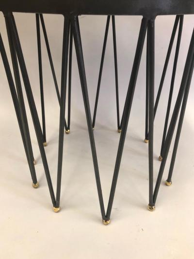 Gilbert Poillerat French Modern Neoclassical Gilt Iron Vanity Stool Bench Gilbert Poillerat