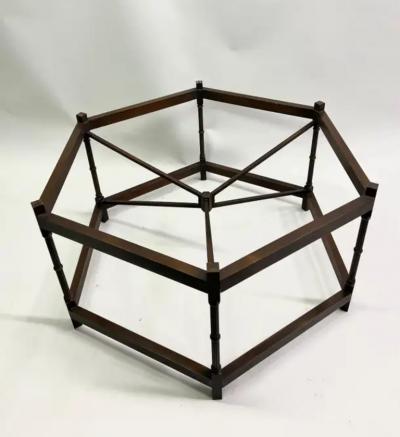 Gilbert Poillerat French Modern Neoclassical Hexagonal Bronze Cocktail Table Poillerat Arbus