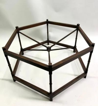 Gilbert Poillerat French Modern Neoclassical Hexagonal Bronze Cocktail Table Poillerat Arbus