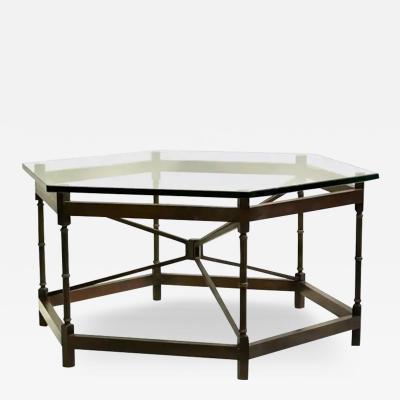 Gilbert Poillerat French Modern Neoclassical Hexagonal Bronze Cocktail Table Poillerat Arbus
