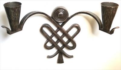 Gilbert Poillerat Gilbert Poillerat THREE forged iron sconces