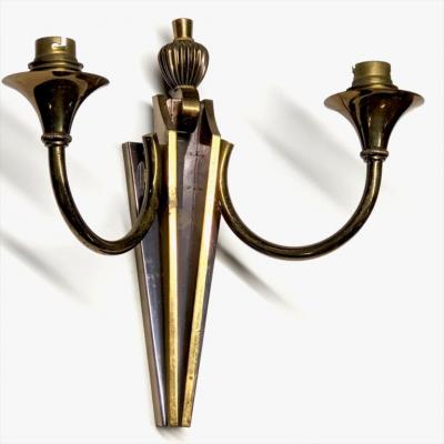 Gilbert Poillerat Gilbert Poillerat Three Two Branch Sconces
