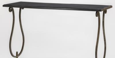 Gilbert Poillerat Gilbert Poillerat documented wrought iron and marble top console