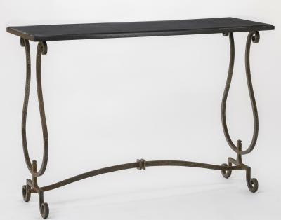 Gilbert Poillerat Gilbert Poillerat documented wrought iron and marble top console