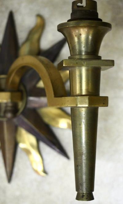 Gilbert Poillerat Gilbert Poillerat double branch bronze sconce