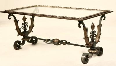 Gilbert Poillerat Gilbert Poillerat forged iron and bronze coffee table
