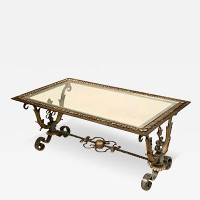 Gilbert Poillerat Gilbert Poillerat forged iron and bronze coffee table