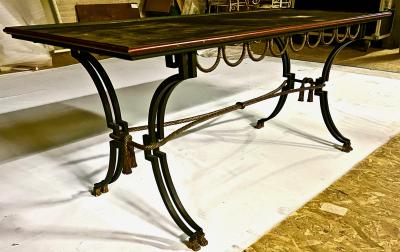 Gilbert Poillerat Gilbert Poillerat gold leaf wrought iron large coffee table