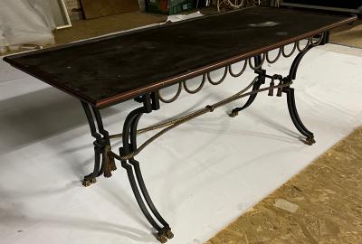 Gilbert Poillerat Gilbert Poillerat gold leaf wrought iron large coffee table