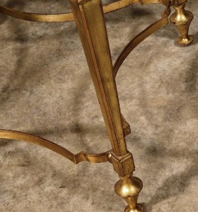 Gilbert Poillerat Gilbert Poillerat pair of gilt iron tables