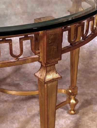 Gilbert Poillerat Gilbert Poillerat pair of gilt iron tables