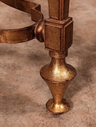 Gilbert Poillerat Gilbert Poillerat pair of gilt iron tables