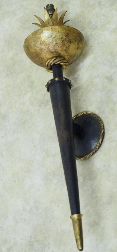 Gilbert Poillerat Gilbert Poillerat single large torch sconce