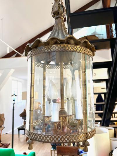 Gilbert Poillerat Gilbert Poillerat solid gold bronze neo classic lantern
