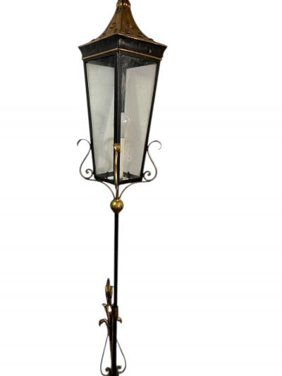 Gilbert Poillerat LARGE ITALIAN GOLD BLACK ARROW LANTERN SCONCE MANNER OF GILBERT POILLERAT